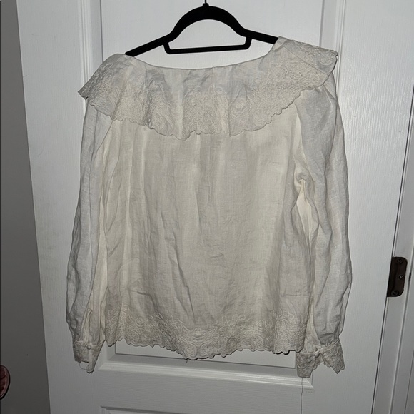 Anthropologie Ruffled Sailor Collar Blouse - Picture 4 of 7